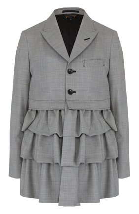 Женский черно-белый шерстяной жакет с оборками Comme des Garcons, арт. GS-J002-051 купить в ЦУМ | Фото №1 Шерстяной жакет с оборками Comme des Garcons черно-белый | Фото №1