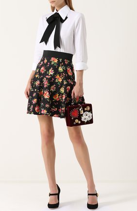 Женская бархатная сумка dolce box с аппликациями DOLCE & GABBANA красная цвета, арт. 0116/BB5970/AM343 купить в ЦУМ | Фото №2 Бархатная сумка Dolce Box с аппликациями Dolce & Gabbana красная цвета | Фото №2