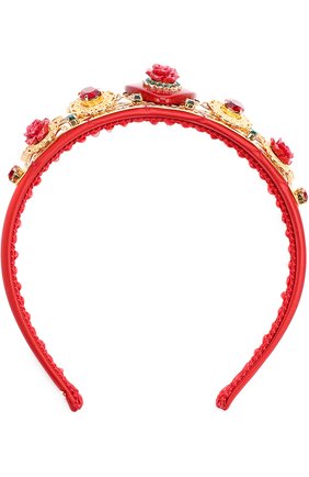 Ободок с декором Dolce & Gabbana золотого цвета, арт. 0131/WHJ6J8/W1111 в ЦУМ | Фото №1 Ободок с декором Dolce & Gabbana золотого цвета | Фото №1