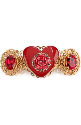 Заколка с декором Dolce & Gabbana золотого цвета, арт. 0131/WHJ6J6/W1111 в ЦУМ | Фото №1 Заколка с декором Dolce & Gabbana золотого цвета | Фото №1
