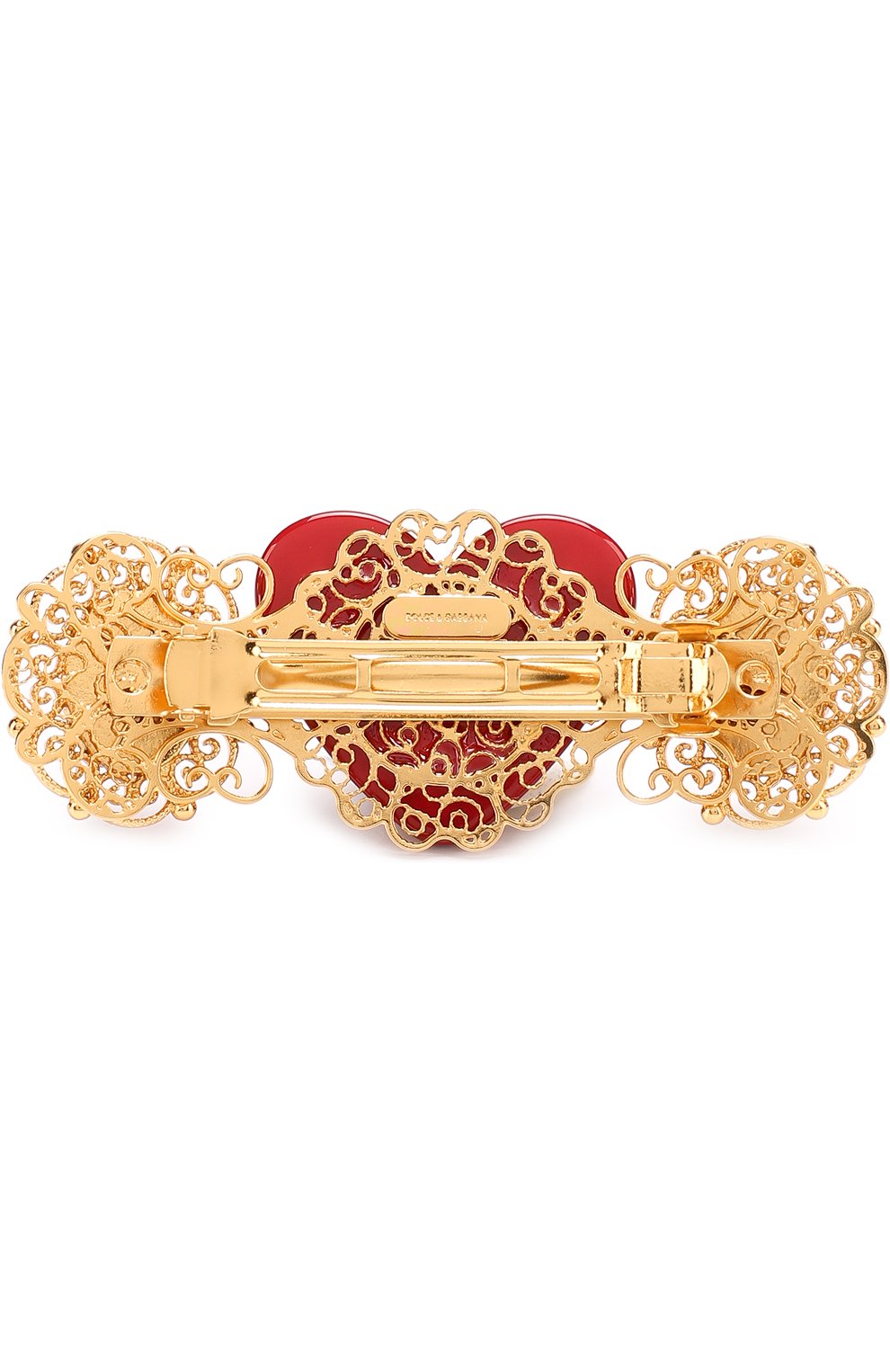 Заколка с декором Dolce & Gabbana золотого цвета, арт. 0131/WHJ6J6/W1111 в ЦУМ | Фото №2 Заколка с декором Dolce & Gabbana золотого цвета | Фото №2