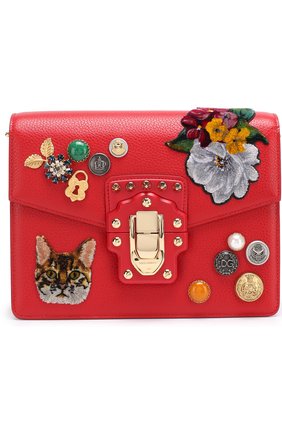Женская сумка lucia с аппликациями DOLCE & GABBANA красная цвета, арт. 0116/BB6350/AI528 купить в ЦУМ | Фото №1 Сумка Lucia с аппликациями Dolce & Gabbana красная цвета | Фото №1