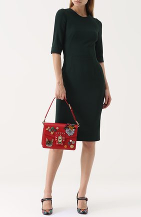 Женская сумка lucia с аппликациями DOLCE & GABBANA красная цвета, арт. 0116/BB6350/AI528 купить в ЦУМ | Фото №2 Сумка Lucia с аппликациями Dolce & Gabbana красная цвета | Фото №2