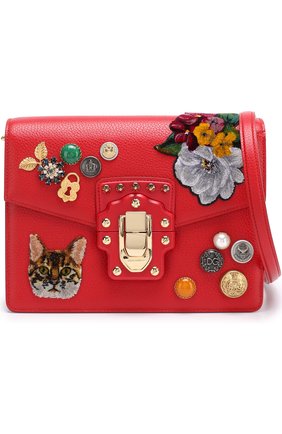 Женская сумка lucia с аппликациями DOLCE & GABBANA красная цвета, арт. 0116/BB6350/AI528 купить в ЦУМ | Фото №5 Сумка Lucia с аппликациями Dolce & Gabbana красная цвета | Фото №5