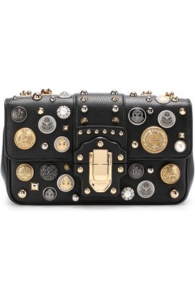 Женская сумка lucia с металлическим декором DOLCE & GABBANA черная цвета, арт. 0116/BB6344/AH014 купить в ЦУМ | Фото №1 Сумка Lucia с металлическим декором Dolce & Gabbana черная цвета | Фото №1