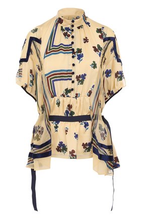 Женский бежевый топ асимметричного кроя с принтом Sacai, арт. 17-03353 купить в ЦУМ | Фото №1 Топ асимметричного кроя с принтом Sacai бежевый | Фото №1
