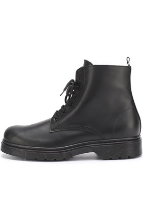 Детские кожаные ботинки на шнуровке с молнией IL GUFO черного цвета, арт. G389/LEATHER CLAMAR/35-40 | Фото 2 (Статус проверки: Проверена категория; Материал внутренний: Натуральная кожа; Материал внешний: Кожа)