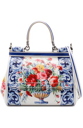 Женская сумка sicily small с принтом DOLCE & GABBANA синяя цвета, арт. 0116/BB6003/AI420 купить в ЦУМ | Фото №1 Сумка Sicily small с принтом Dolce & Gabbana синяя цвета | Фото №1