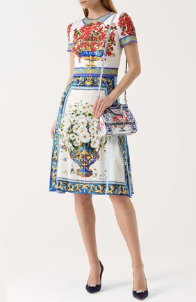 Женская сумка sicily small с принтом DOLCE & GABBANA синяя цвета, арт. 0116/BB6003/AI420 купить в ЦУМ | Фото №2 Сумка Sicily small с принтом Dolce & Gabbana синяя цвета | Фото №2