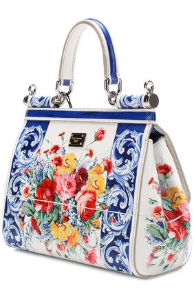 Женская сумка sicily small с принтом DOLCE & GABBANA синяя цвета, арт. 0116/BB6003/AI420 купить в ЦУМ | Фото №3 Сумка Sicily small с принтом Dolce & Gabbana синяя цвета | Фото №3
