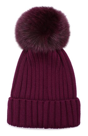Шерстяная шапка фактурной вязки с меховым помпоном Moncler, бордового цвета, арт. C2-093-00219-00-03510 в ЦУМ | Фото №2 Шерстяная шапка фактурной вязки с меховым помпоном Moncler бордового цвета | Фото №2