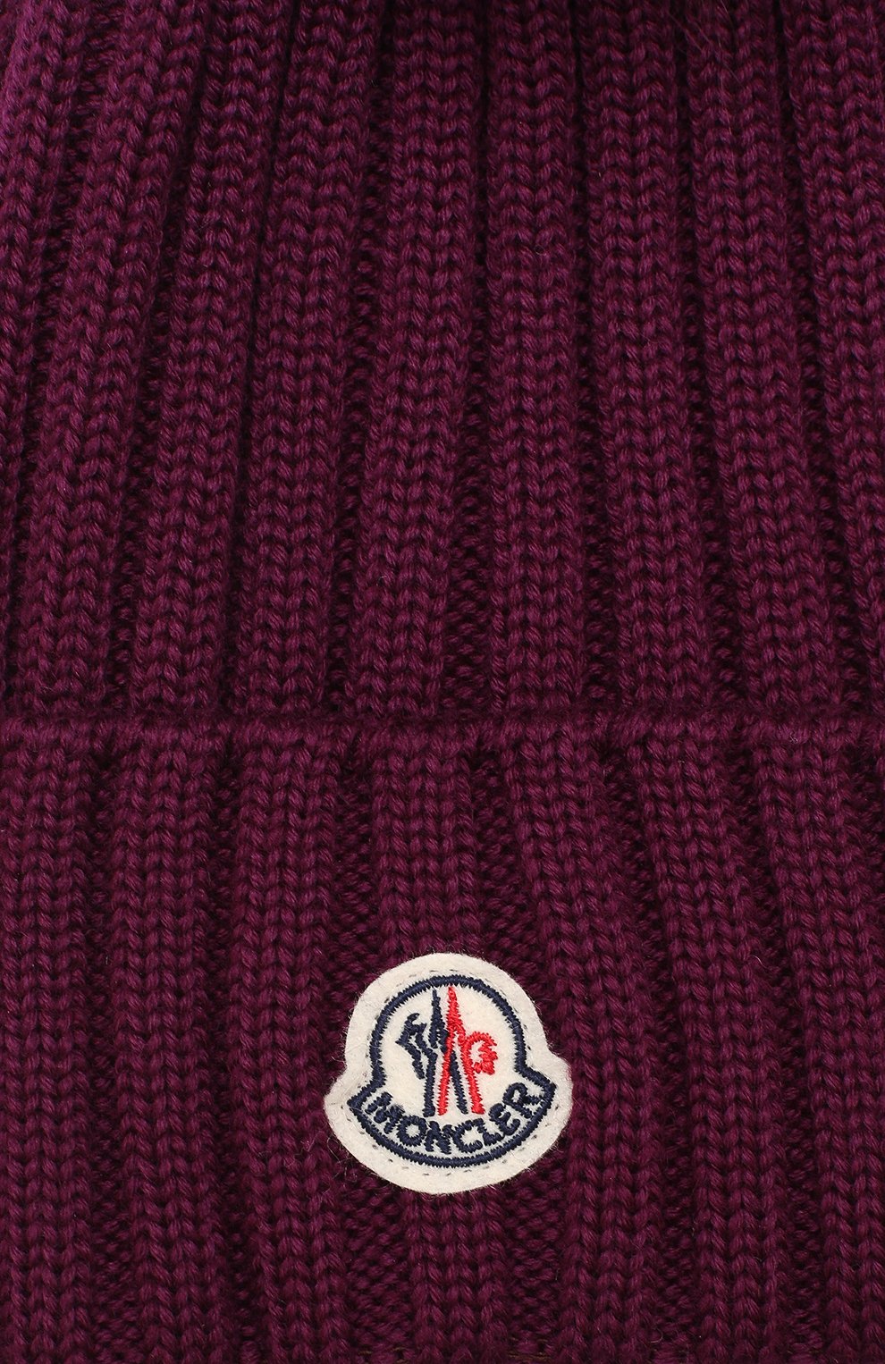 Шерстяная шапка фактурной вязки с меховым помпоном Moncler, бордового цвета, арт. C2-093-00219-00-03510 в ЦУМ | Фото №3 Шерстяная шапка фактурной вязки с меховым помпоном Moncler бордового цвета | Фото №3