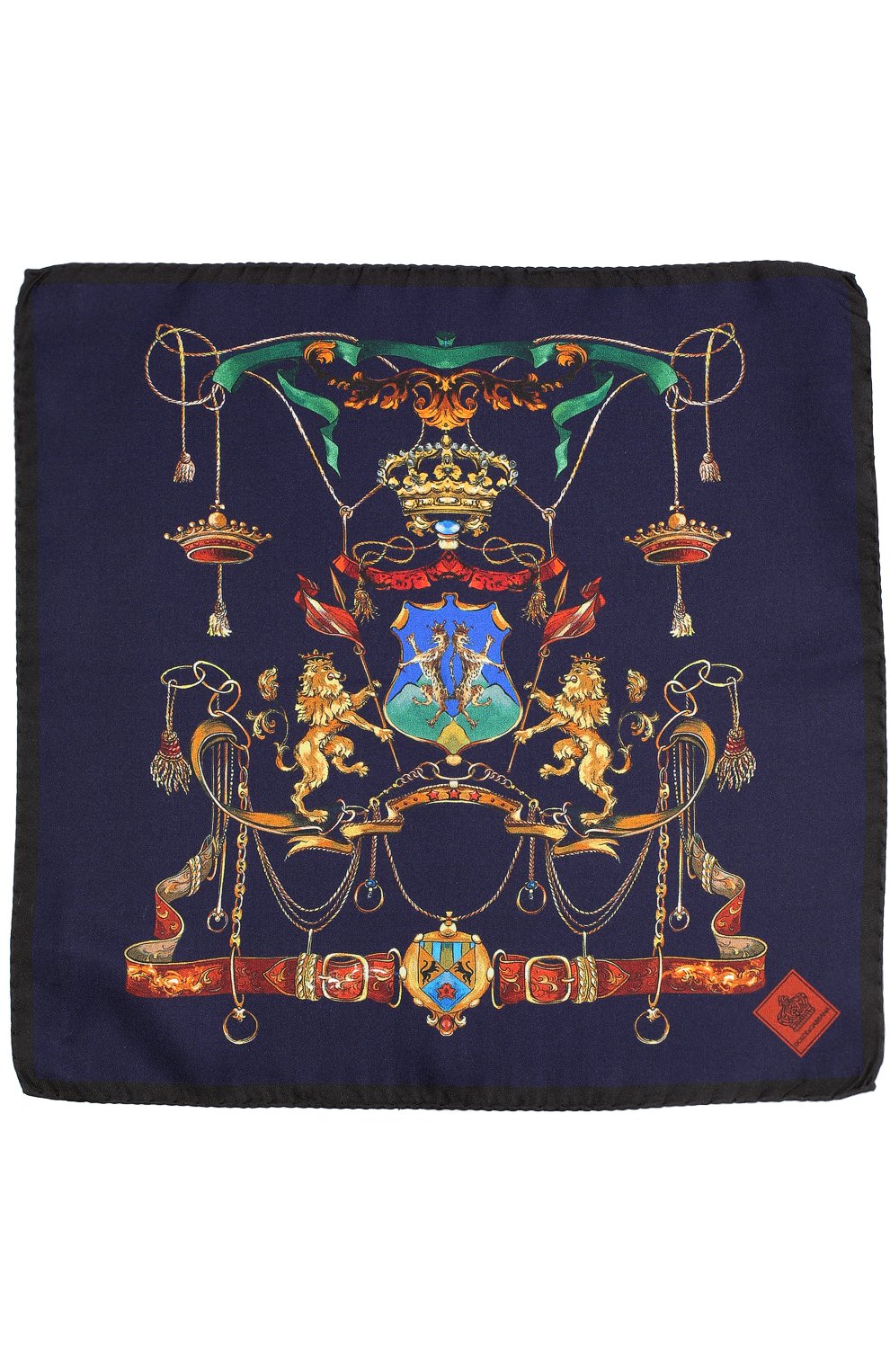 Мужской темно-синий шелковый платок с принтом Dolce & Gabbana, арт. 0135/GR412E/G0WFM купить в ЦУМ | Фото №2 Шелковый платок с принтом Dolce & Gabbana темно-синий | Фото №2