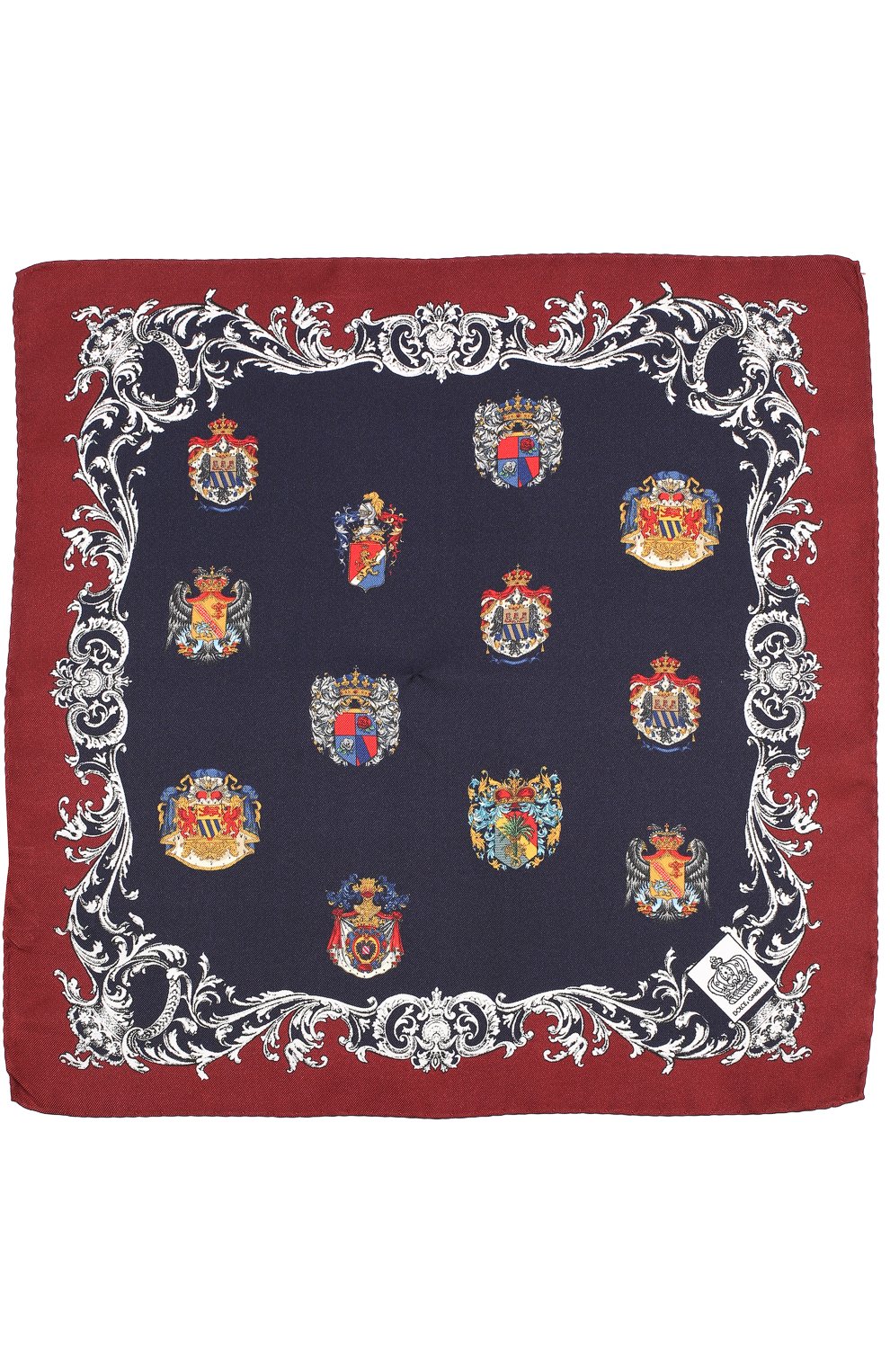 Мужской темно-синий шелковый платок с принтом Dolce & Gabbana, арт. 0135/GR412E/G0WFP купить в ЦУМ | Фото №2 Шелковый платок с принтом Dolce & Gabbana темно-синий | Фото №2