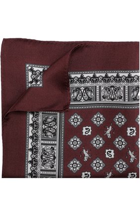 Мужской бордовый шелковый платок с принтом Dolce & Gabbana, арт. 0135/GR412E/G0WGA купить в ЦУМ | Фото №1 Шелковый платок с принтом Dolce & Gabbana бордовый | Фото №1