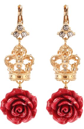 Женские золотые серьги с декоративными элементами и кристаллами swarovski Dolce & Gabbana, арт. 0136/WEJ6C3/W1111 купить в ЦУМ | Фото №1 Серьги с декоративными элементами и кристаллами Swarovski Dolce & Gabbana золотые | Фото №1