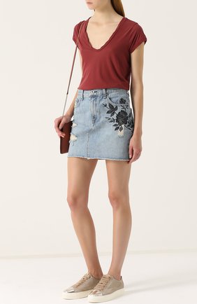 Женская голубая джинсовая юбка с вырезом Rag&Bone, арт. W1B12K168RAM купить в ЦУМ | Фото №1 Джинсовая юбка с вырезом Rag&Bone голубая | Фото №1