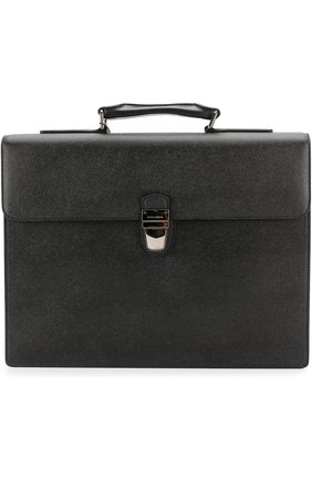 Мужской черный кожаный портфель с внешним карманом на молнии Dolce & Gabbana, арт. 0115/BM1437/A1001 купить в ЦУМ | Фото №1 Кожаный портфель с внешним карманом на молнии Dolce & Gabbana черный | Фото №1