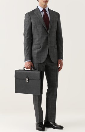 Мужской черный кожаный портфель с внешним карманом на молнии Dolce & Gabbana, арт. 0115/BM1437/A1001 купить в ЦУМ | Фото №2 Кожаный портфель с внешним карманом на молнии Dolce & Gabbana черный | Фото №2
