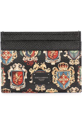 Кожаный футляр для кредитных карт с принтом Dolce & Gabbana, черного цвета, арт. 0115/BP0330/AI363 в ЦУМ | Фото №1 Кожаный футляр для кредитных карт с принтом Dolce & Gabbana черного цвета | Фото №1