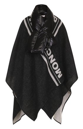Женская серая вязаное пончо с шарфом Moncler, арт. C2-093-00840-00-0840C купить в ЦУМ | Фото №1 Вязаное пончо с шарфом Moncler серая | Фото №1
