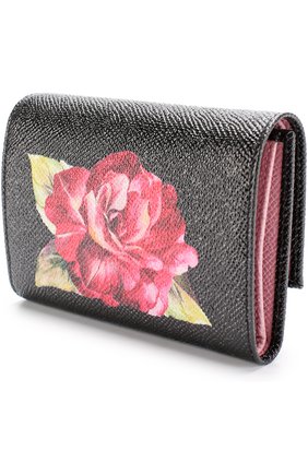 Кожаное портмоне с цветочным принтом Dolce & Gabbana, черного цвета, арт. 0116/BI0924/AI558 в ЦУМ | Фото №2 Кожаное портмоне с цветочным принтом Dolce & Gabbana черного цвета | Фото №2