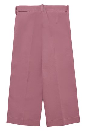 Детские укороченные брюки прямого кроя с лампасами MONNALISA розового цвета, арт. 170404 | Фото 2 (Статус проверки: Проверено, Проверена категория; Девочки Кросс-КТ: Брюки-одежда; Материал внешний: Вискоза)