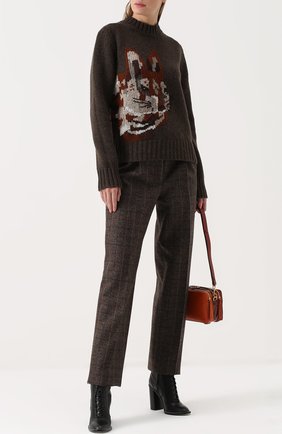 Женский разноцветный вязаный шерстяной свитер с принтом Mulberry, арт. MYPL753067/YLY20003B купить в ЦУМ | Фото №1 Вязаный шерстяной свитер с принтом Mulberry разноцветный | Фото №1