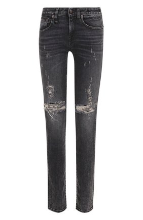 Женские черные джинсы-скинни с потертостями R13, арт. R13W4021-304 купить в ЦУМ | Фото №1 Джинсы-скинни с потертостями R13 черные | Фото №1