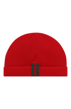 Детского шерстяная шапка GUCCI красного цвета по цене 6500 руб., арт. 459431/4K638 | Фото 2 Детского шерстяная шапка GUCCI красного цвета, арт. 459431/4K638 | Фото 2