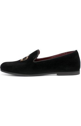 Детские текстильные лоферы с вышивкой Dolce & Gabbana черного цвета, арт. 0132/DA0297/AL912/37-39 в ЦУМ | Фото №2 Детские текстильные лоферы с вышивкой Dolce & Gabbana черного цвета | Фото №2