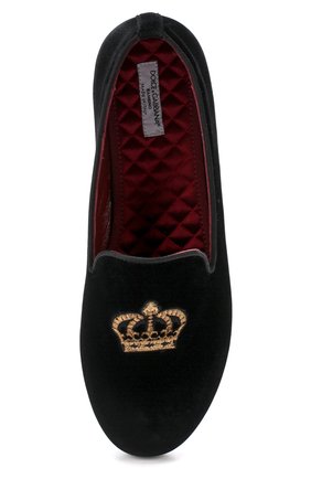 Детские текстильные лоферы с вышивкой Dolce & Gabbana черного цвета, арт. 0132/DA0297/AL912/37-39 в ЦУМ | Фото №4 Детские текстильные лоферы с вышивкой Dolce & Gabbana черного цвета | Фото №4