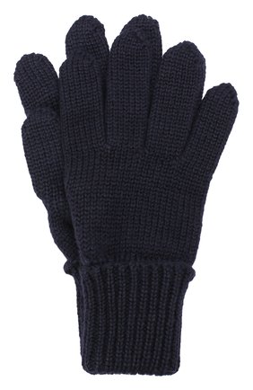 Детские шерстяные перчатки IL TRENINO темно-синего цвета, арт. 17 5059/E3 | Фото 1 (Материал: Шерсть, Текстиль; Статус проверки: Проверено, Проверена категория)
