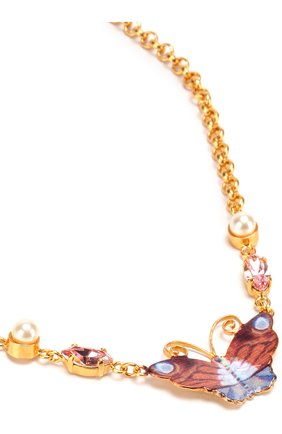 Колье с подвеской и кристаллами Swarovski Dolce & Gabbana золотого цвета, арт. 0131/WNJ6J1/W1111 в ЦУМ | Фото №2 Колье с подвеской и кристаллами Swarovski Dolce & Gabbana золотого цвета | Фото №2