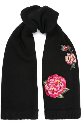 Детский шерстяной шарф с аппликациями Dolce & Gabbana черного цвета, арт. 0131/LB6A36/LK5V0 в ЦУМ | Фото №1 Детский шерстяной шарф с аппликациями Dolce & Gabbana черного цвета | Фото №1