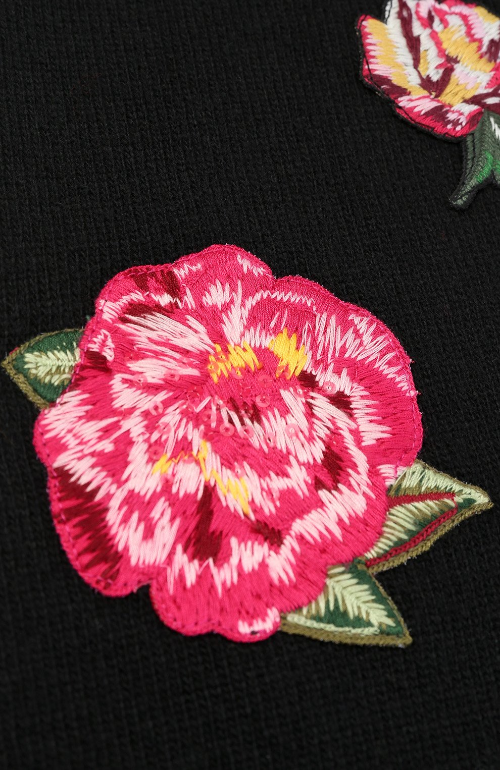 Детский шерстяной шарф с аппликациями Dolce & Gabbana черного цвета, арт. 0131/LB6A36/LK5V0 в ЦУМ | Фото №2 Детский шерстяной шарф с аппликациями Dolce & Gabbana черного цвета | Фото №2