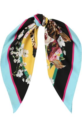 Женский желтый шелковый платок с принтом Dolce & Gabbana, арт. 0136/FN092R/GDG50 купить в ЦУМ | Фото №1 Шелковый платок с принтом Dolce & Gabbana желтый | Фото №1