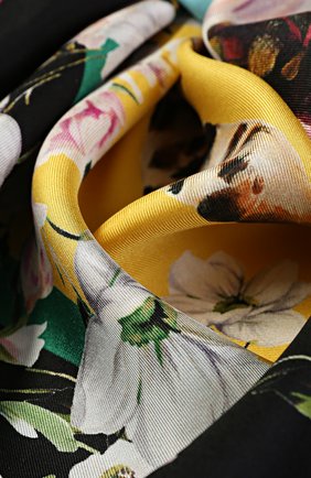 Женский желтый шелковый платок с принтом Dolce & Gabbana, арт. 0136/FN092R/GDG50 купить в ЦУМ | Фото №3 Шелковый платок с принтом Dolce & Gabbana желтый | Фото №3