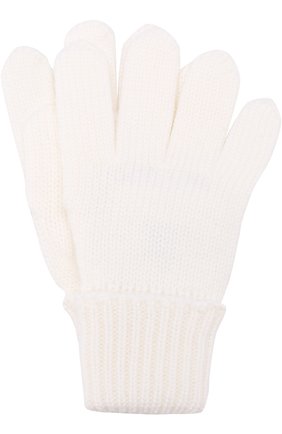 Детские шерстяные перчатки IL TRENINO белого цвета, арт. 17 5059/E3 | Фото 1 (Статус проверки: Проверено, Проверена категория; Материал: Шерсть, Текстиль)
