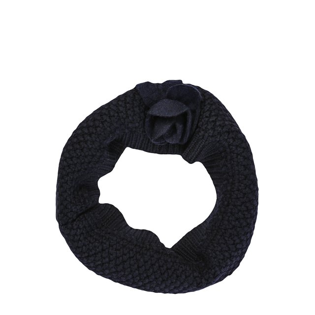 Шерстяной шарф-снуд фактурной вязки с декором Catya 721786