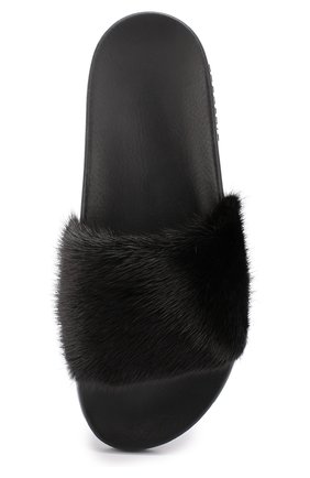 Женские черные резиновые шлепанцы с отделкой из меха норки Givenchy, арт. BE08209806 купить в ЦУМ | Фото №5 Резиновые шлепанцы с отделкой из меха норки Givenchy черные | Фото №5