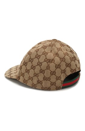Детская бейсболка GUCCI коричневого цвета по цене 11900 руб., арт. 481774/3HC65 | Фото 2 Детская бейсболка GUCCI коричневого цвета, арт. 481774/3HC65 | Фото 2