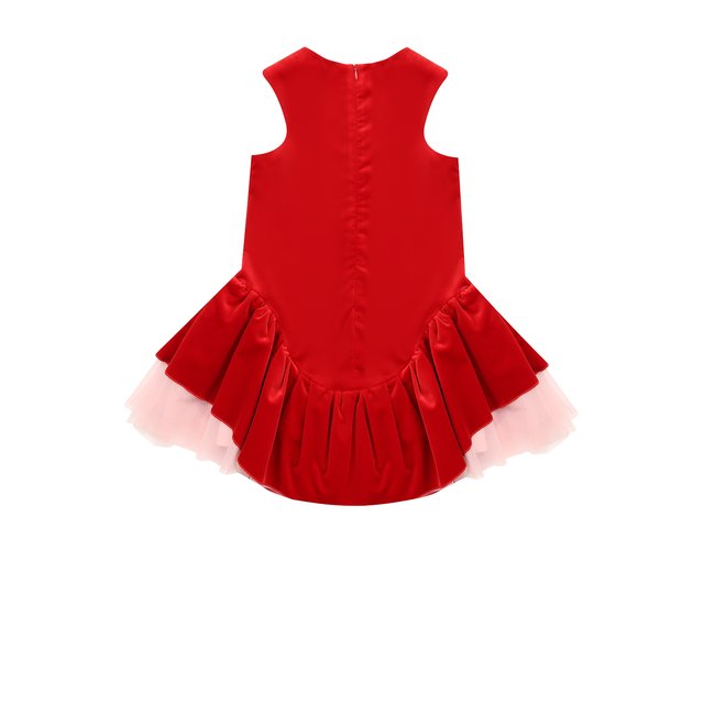Хлопковое мини-платье с асимметричной юбкой и многослойной подкладкой I Pinco Pallino 1702101023/07448/8-10 Фото 2