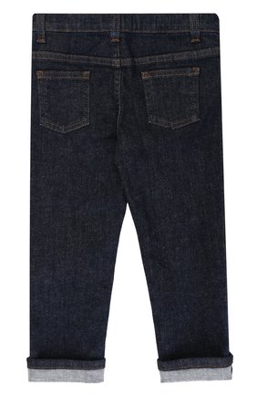 Детские джинсы из эластичного хлопка с контрастной отделкой GUCCI синего цвета, арт. 475620/XR224 | Фото 2 (Статус проверки: Проверена категория, Проверено; Случай: Повседневный)