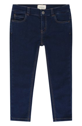 Детские джинсы из эластичного хлопка с логотипом бренда GUCCI синего цвета, арт. 478119/X5Z98 | Фото 1 (Статус проверки: Проверена категория, Проверено; Случай: Повседневный)