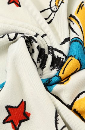 Детского шерстяное одеяло с принтом GUCCI голубого цвета, арт. 473571/3K206 | Фото 2 (Материал: Шерсть, Текстиль)