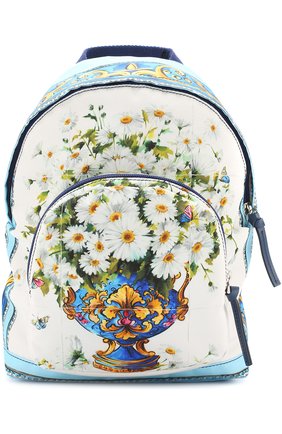 Текстильный рюкзак с принтом Dolce & Gabbana голубого цвета, арт. 0130/EB0105/AG030 в ЦУМ | Фото №1 Текстильный рюкзак с принтом Dolce & Gabbana голубого цвета | Фото №1