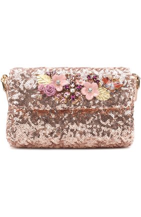 Сумка с пайетками и декором Dolce & Gabbana золотого цвета, арт. 0130/EB0118/AG935 в ЦУМ | Фото №1 Сумка с пайетками и декором Dolce & Gabbana золотого цвета | Фото №1