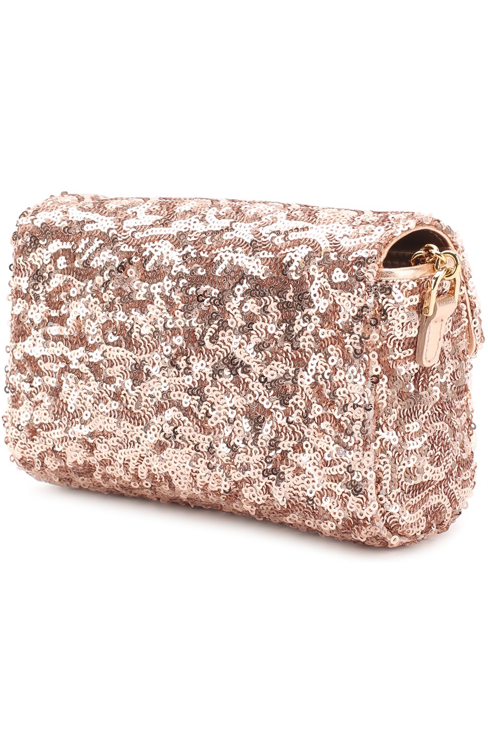 Сумка с пайетками и декором Dolce & Gabbana золотого цвета, арт. 0130/EB0118/AG935 в ЦУМ | Фото №2 Сумка с пайетками и декором Dolce & Gabbana золотого цвета | Фото №2
