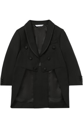 Шерстяной фрак с отделкой из шелка Dolce & Gabbana черного цвета, арт. 0131/L11U43/FU2NF в ЦУМ | Фото №2 Шерстяной фрак с отделкой из шелка Dolce & Gabbana черного цвета | Фото №2